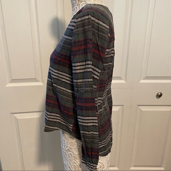 Madewell V-Neck Button-Down Shirt in Pineview Plaid size S - Picture 8 of 11